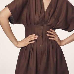 Anthropologie Exquise The Tobie Linen Mini Dress